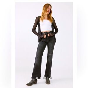 BDG high rise flare jeans in mid blue